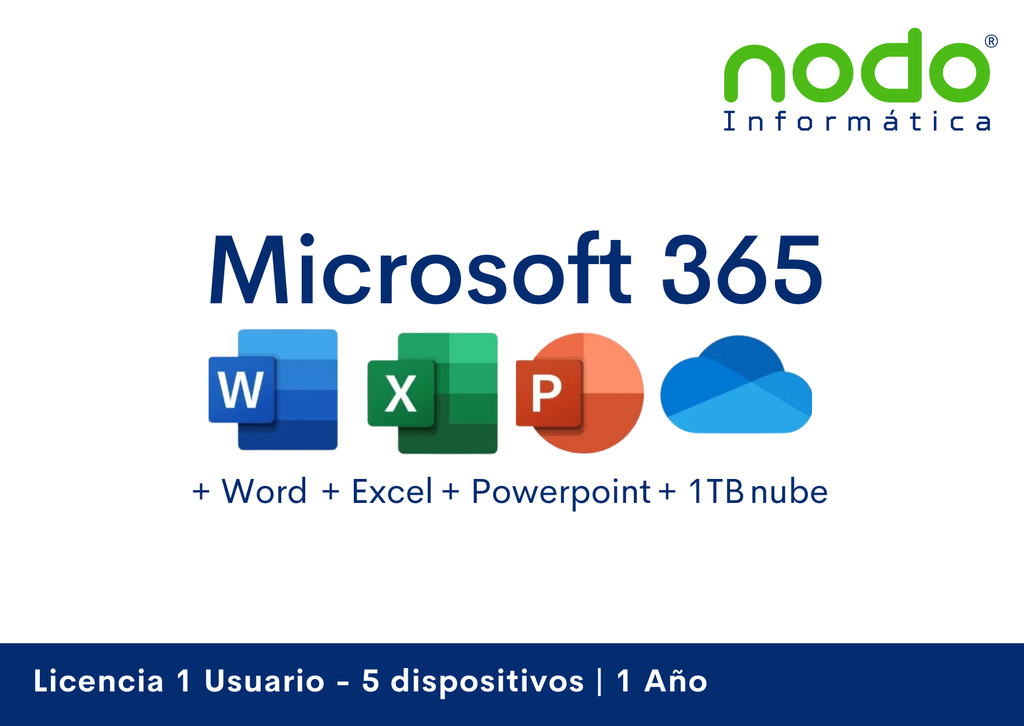 Microsoft 365 Individual - 1 Usuario, 5 Dispositivos, 1 Año